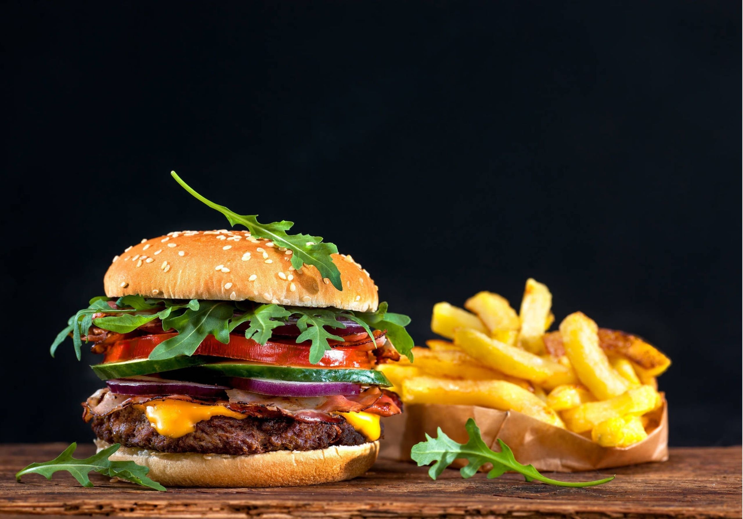 West African Hamburger with Fries